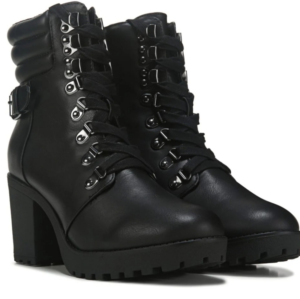 Mia Women's Black Leather Ankle Boots Size 9M - Picture 2 of 7